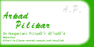 arpad pilipar business card